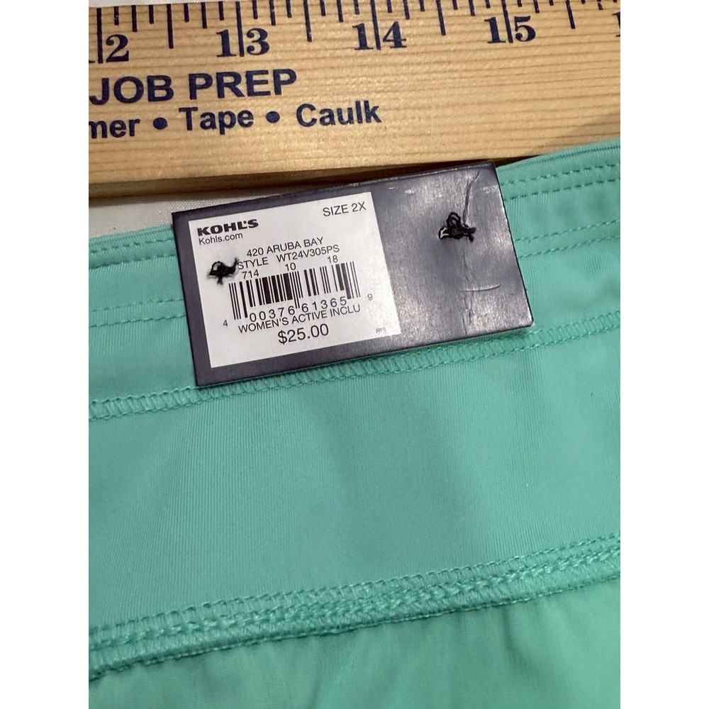 NEW! Women's Tek Gear Active Workout Gear Shorts Size 2X Aqua crystal Midrise - Picture 8 of 10